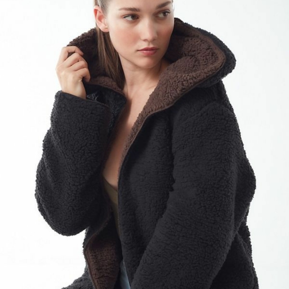 Black Reversible Teddy Coat | Poshmark